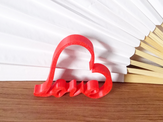 love herz 3D Aufsteller, streudekoration, PLA rot